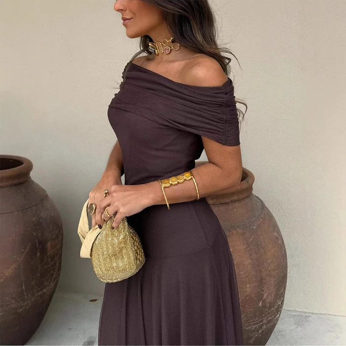 Mesh-Panel Midi Dress