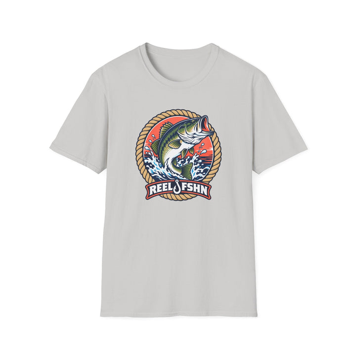 Coral Leaping Bass Badge T-Shirt
