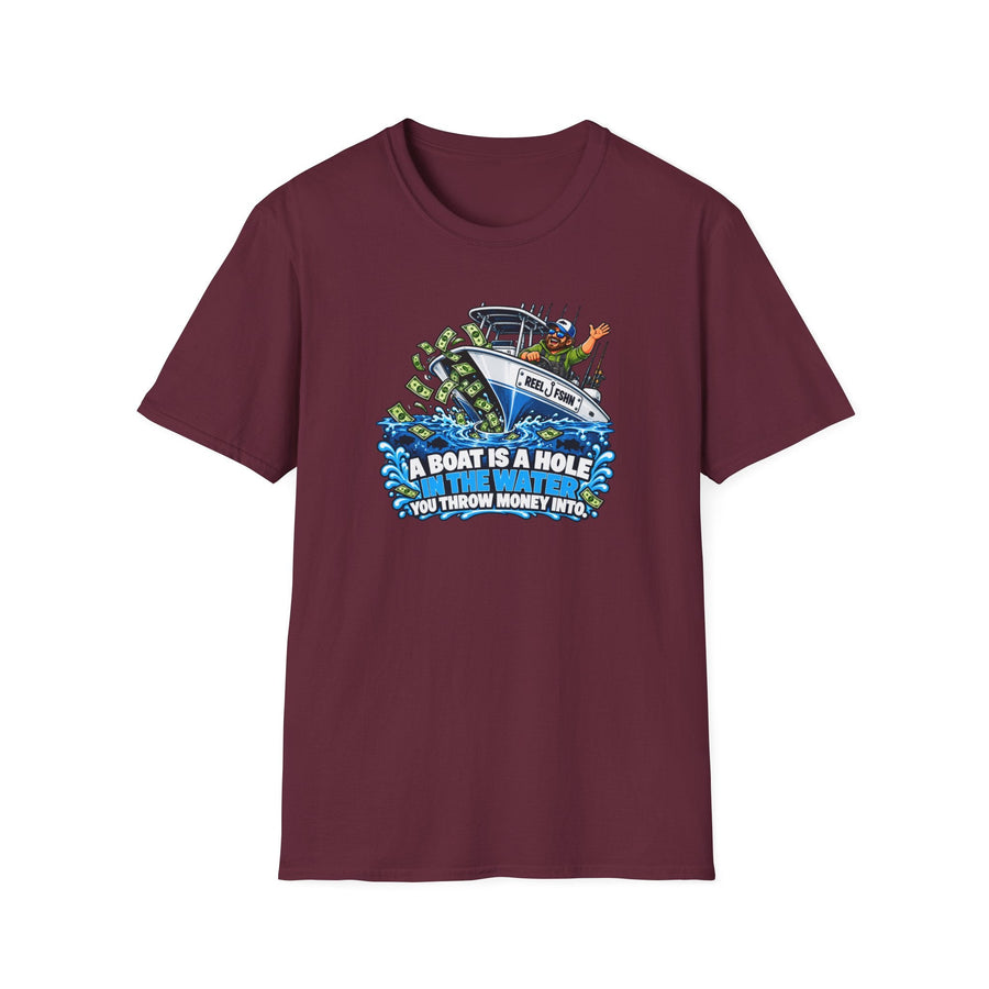 A Boat Is A Hole In The Water T-Shirt product view