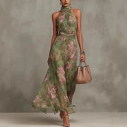 Ruched Mesh Maxi Dress