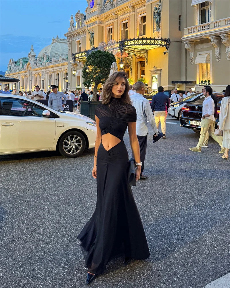 Ruched Cut-Out Maxi Dress