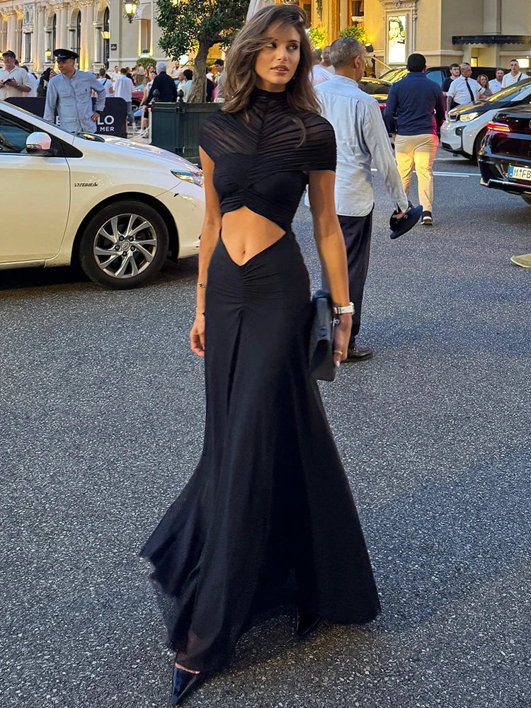 Ruched Cut-Out Maxi Dress