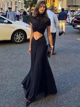 Ruched Cut-Out Maxi Dress