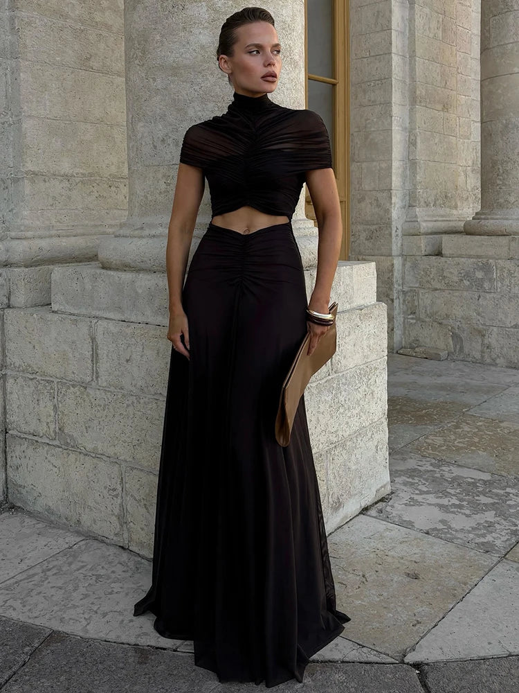 Ruched Cut-Out Maxi Dress