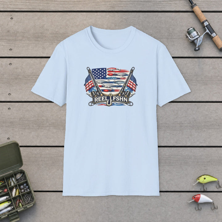 American Flag with Two Rods T-Shirt