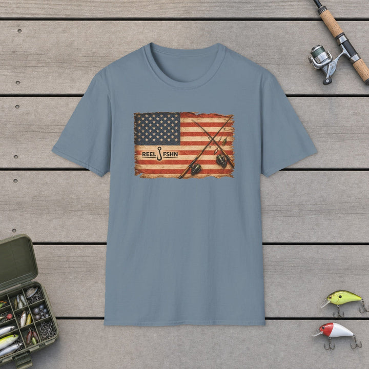 American Flag With Two Rods T-Shirt